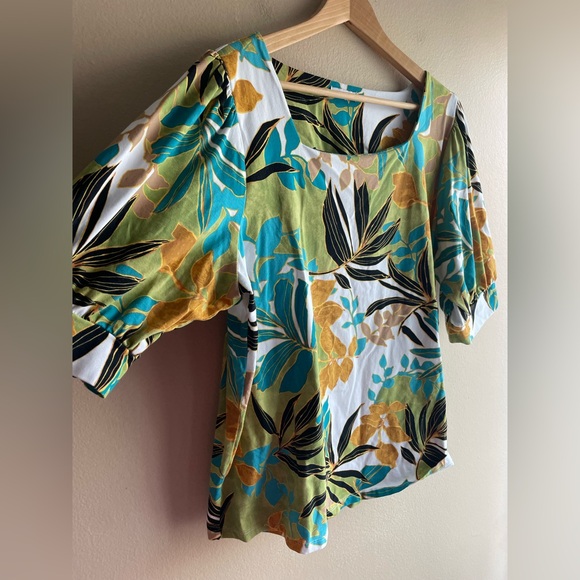 Chicos Women Flower Leaves Design Top 1XL - Picture 5 of 10